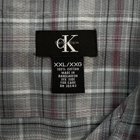 CALVIN KLEIN Plaid Business Casual Long Sleeve Button Down Shirt - Picture 11 of 12